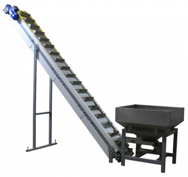 Наклонный ковшовый конвейер